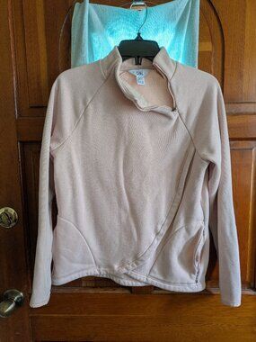 EUC Athleta Girl Side Zip Collar Pink Sweatshirt Girls XXL/16